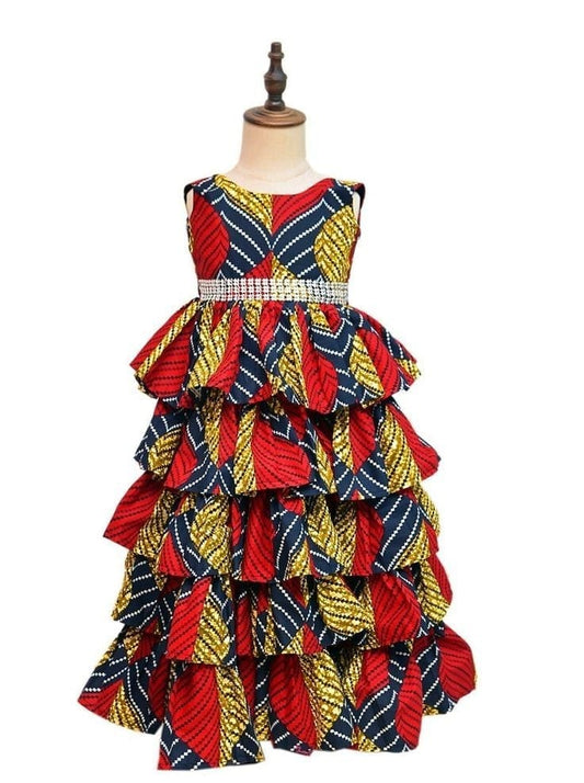 Beautiful African Print Luxury Girl Dress