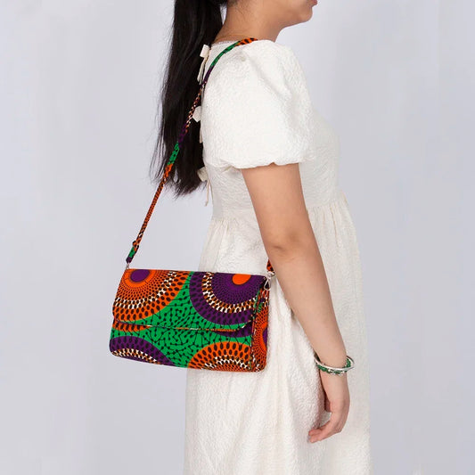 Women's Fashion Shoulder Bag African Print Fabric